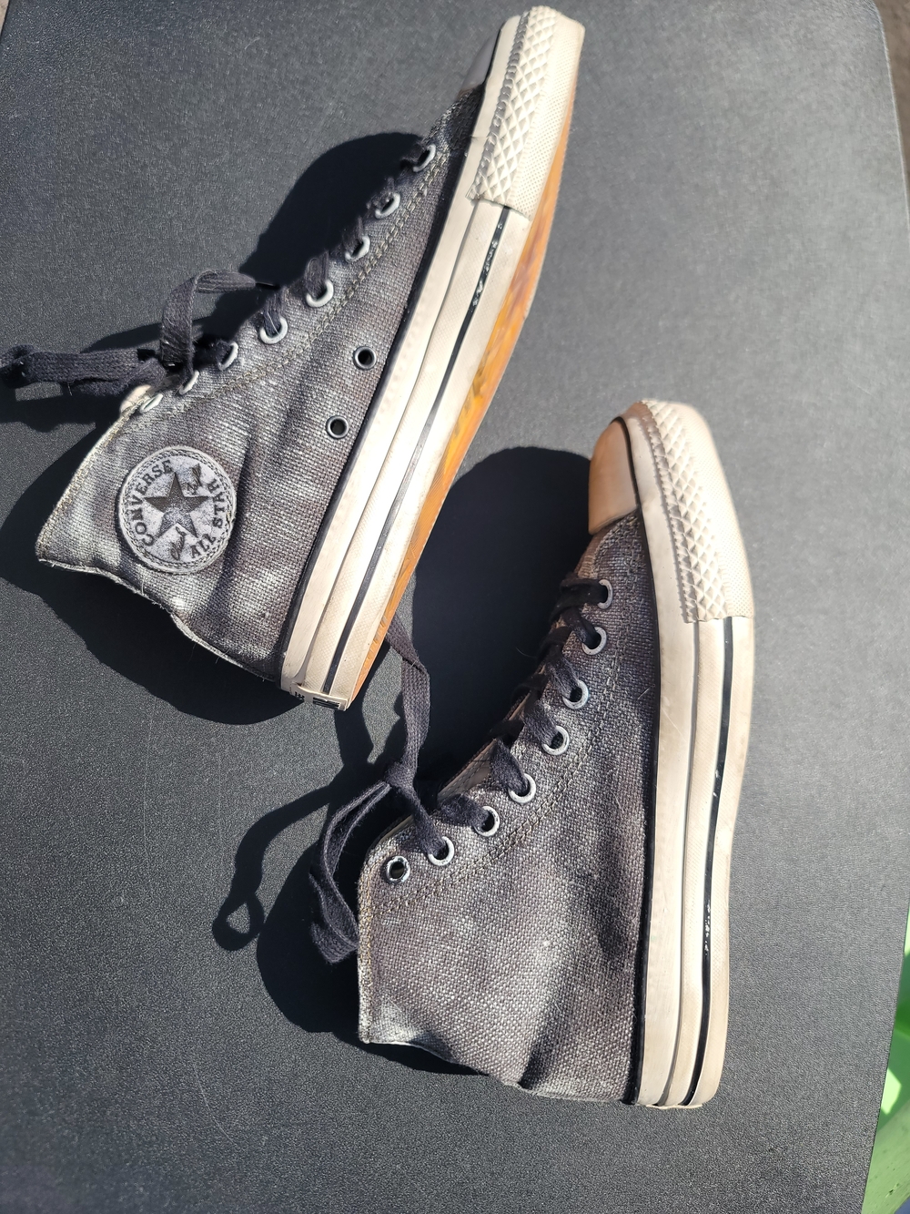 Converse x John Varvatos Limited Ed High Tops Silver Black Distressed Metallic 7
